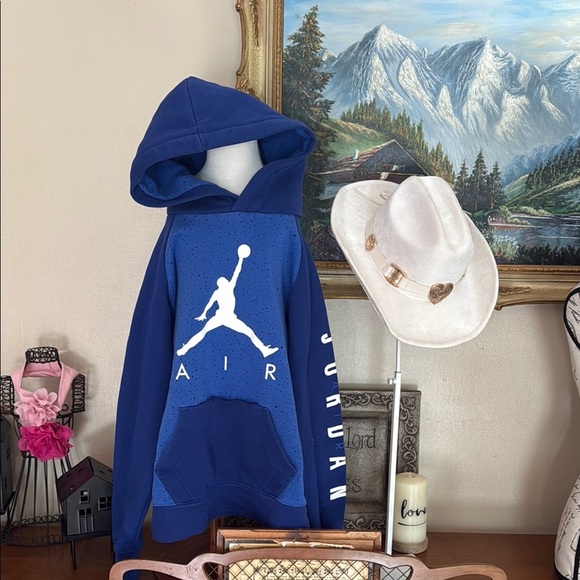 Jordan Royal Blue Hoodie with White Logo - Picture 1 of 6